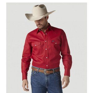 Wrangler cowboy cut authentic western work shirt red new pearl snaps 3X